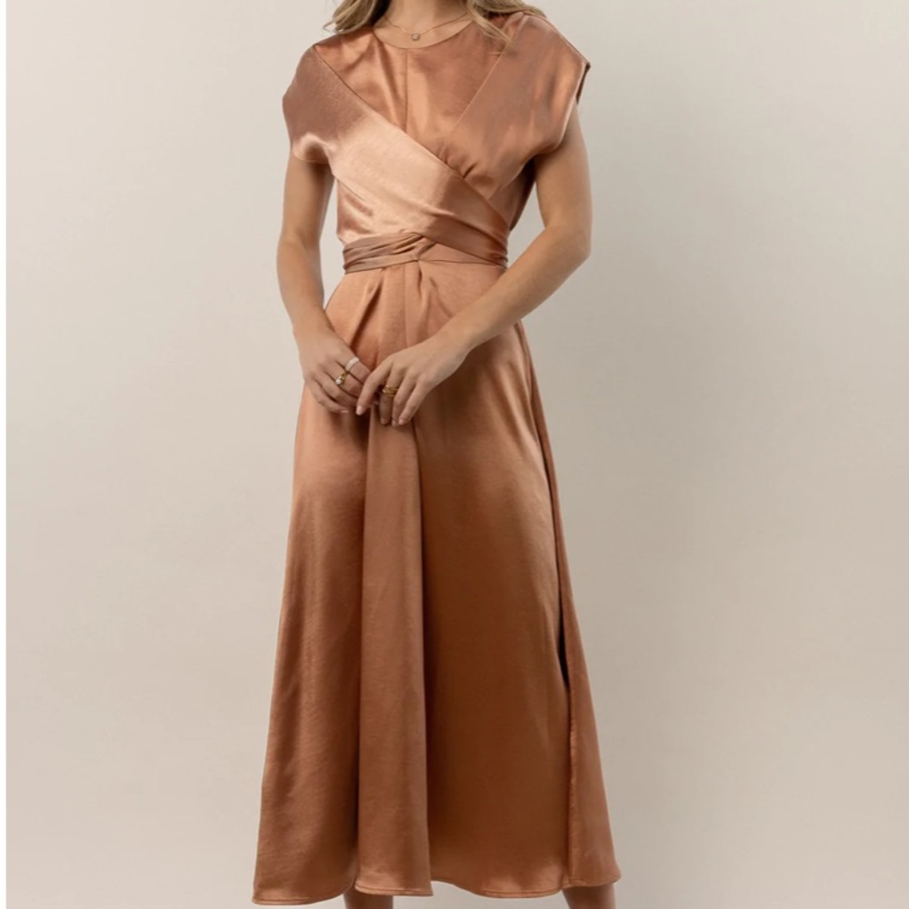 ROSALIND MIDI DRESS IN COPPER